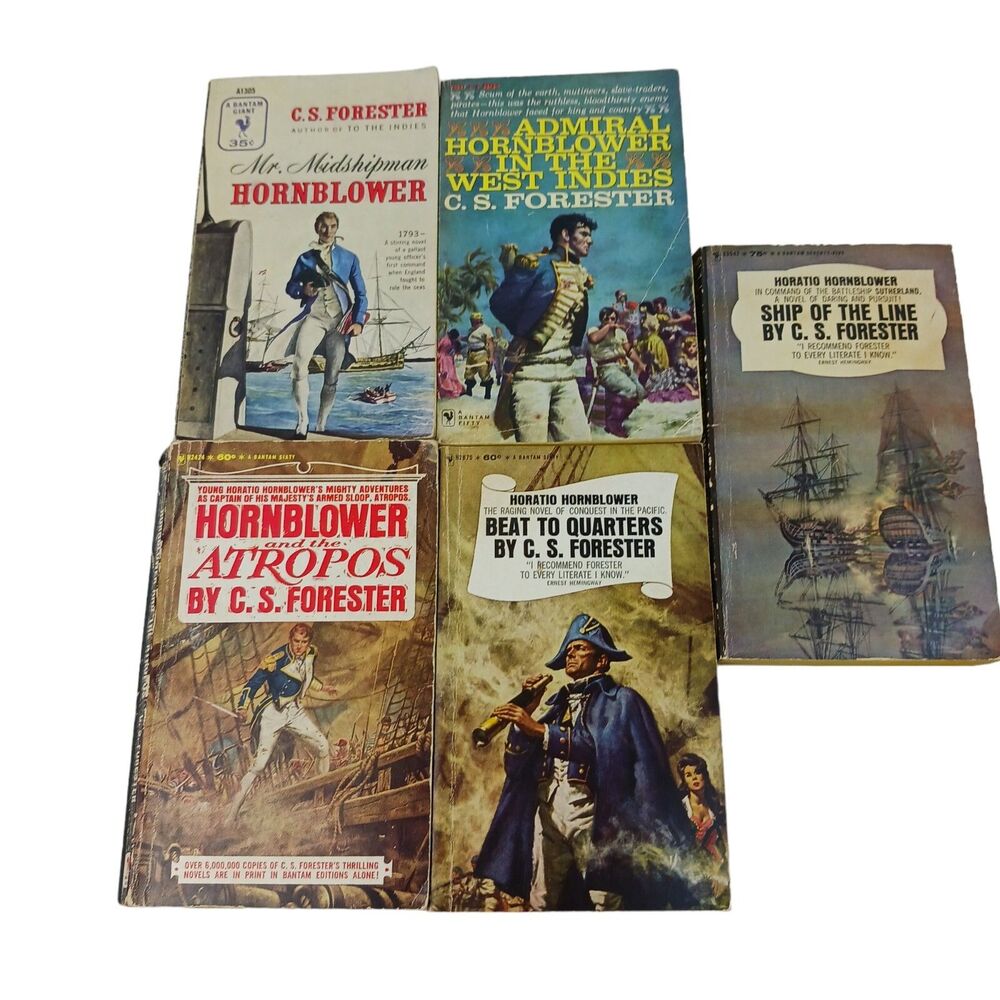 Bantam Horatio Hornblower Saga C.S. Forester Lot of 5 Vintage 1960's PB